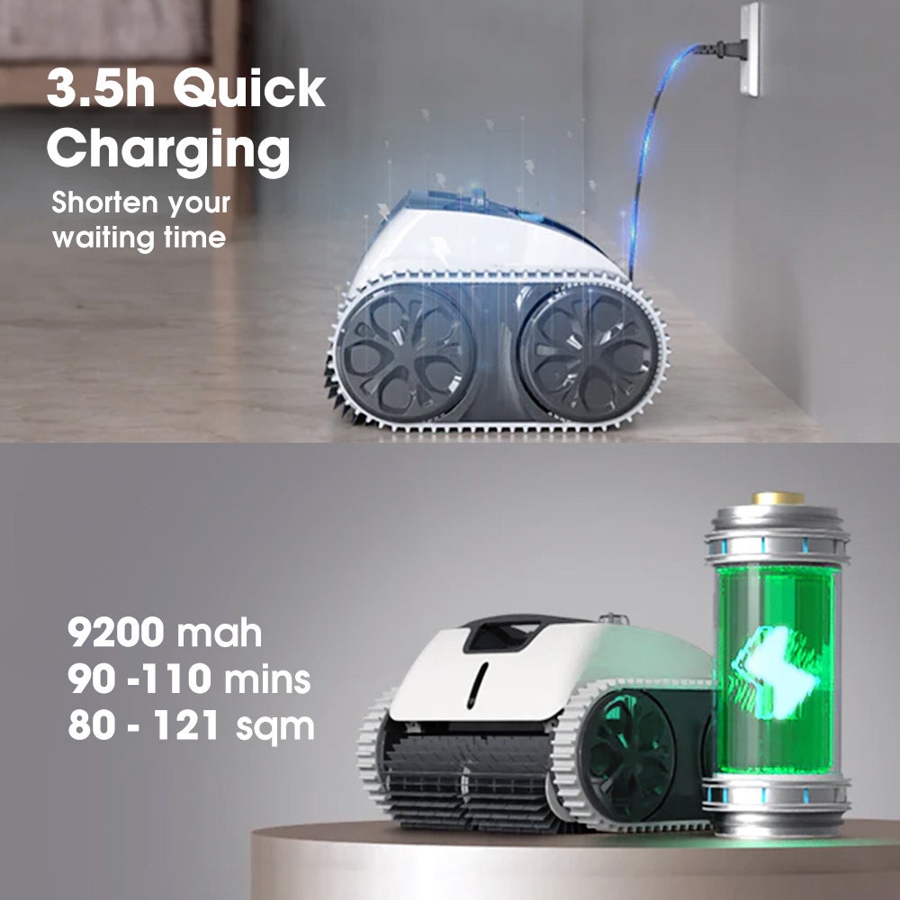 WYBOT Osprey 700 Pro Cordless Robotic Pool Cleaner, Automatic Wall Climbing Vacuum with Strong Suction, Intelligent Path Planning, 90 Min Runtime, Quick Charge, Ideal for Above/In-ground Pools