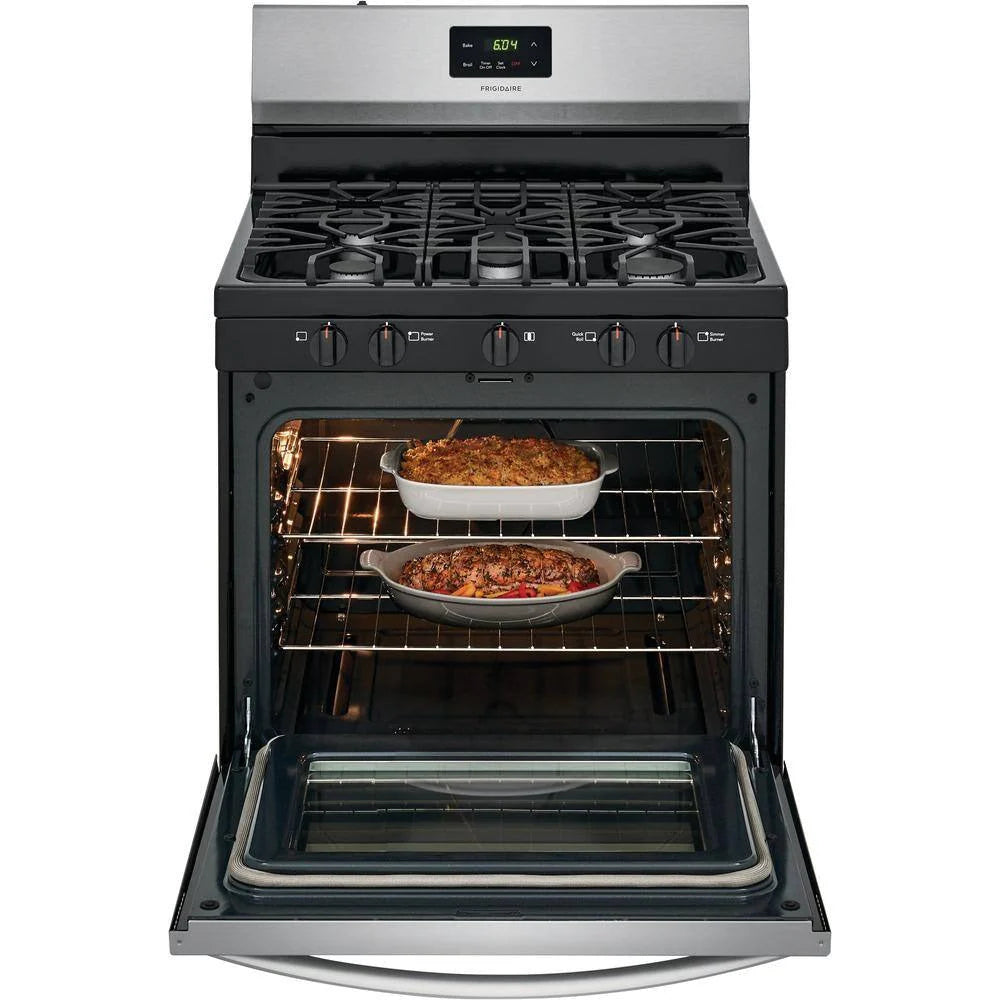 Frigidaire 30 inch (76 cm) wide freestanding 5-burner stainless steel gas hob FCRG3052AS