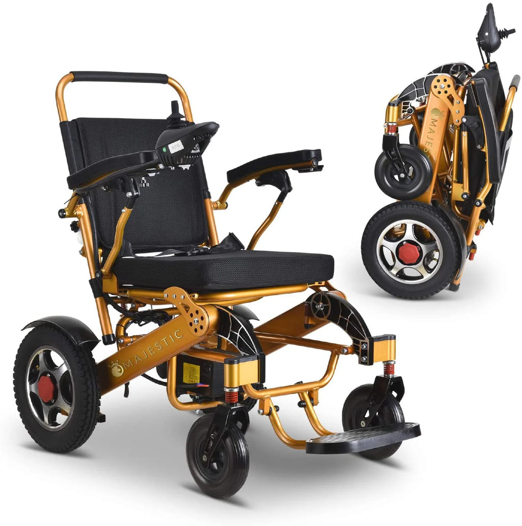 2020 New Folding Ultra Lightweight Electric Power Wheelchair, Silla de Ruedas Electrica, FDA Approved and Air Travel Allowed, Heavy Duty, Mobility Motorized, Portable Power (17.5�测�� Seat Width)