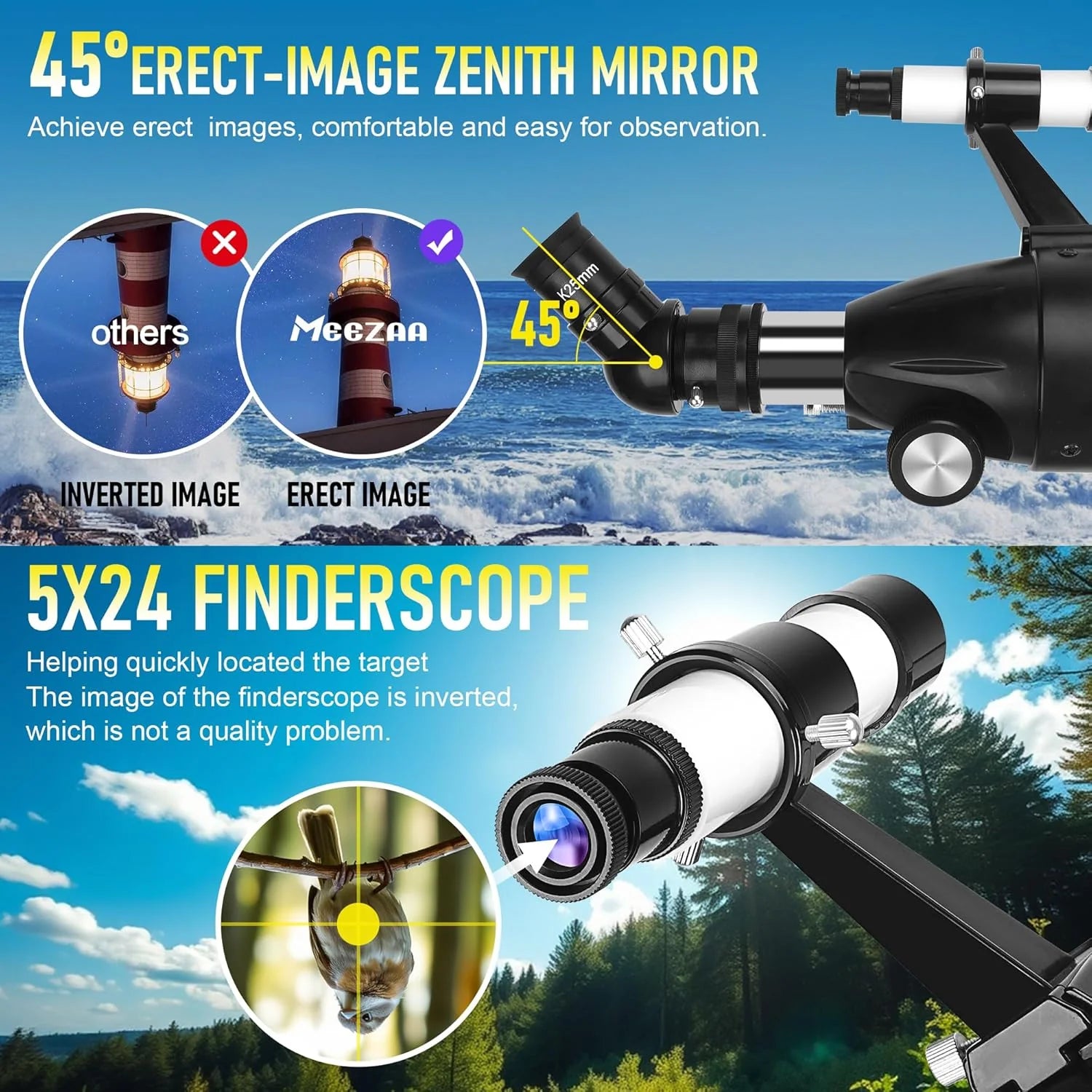 Telescope, Telescope for Adults High Powered Professional, 90mm Aperture 800mm AZ Mount Refractor Telescopes for Kids & Astronomy Beginners with Stainless Tripod & Carrying Bag & Phone Adapter1 pcs