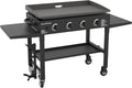 36" Gas Griddle Cooking Station 4 Burner Flat Top Gas Grill Propane Fueled Restaurant Grade Professional 36" Outdoor Griddle Station with Side Stands (1554)