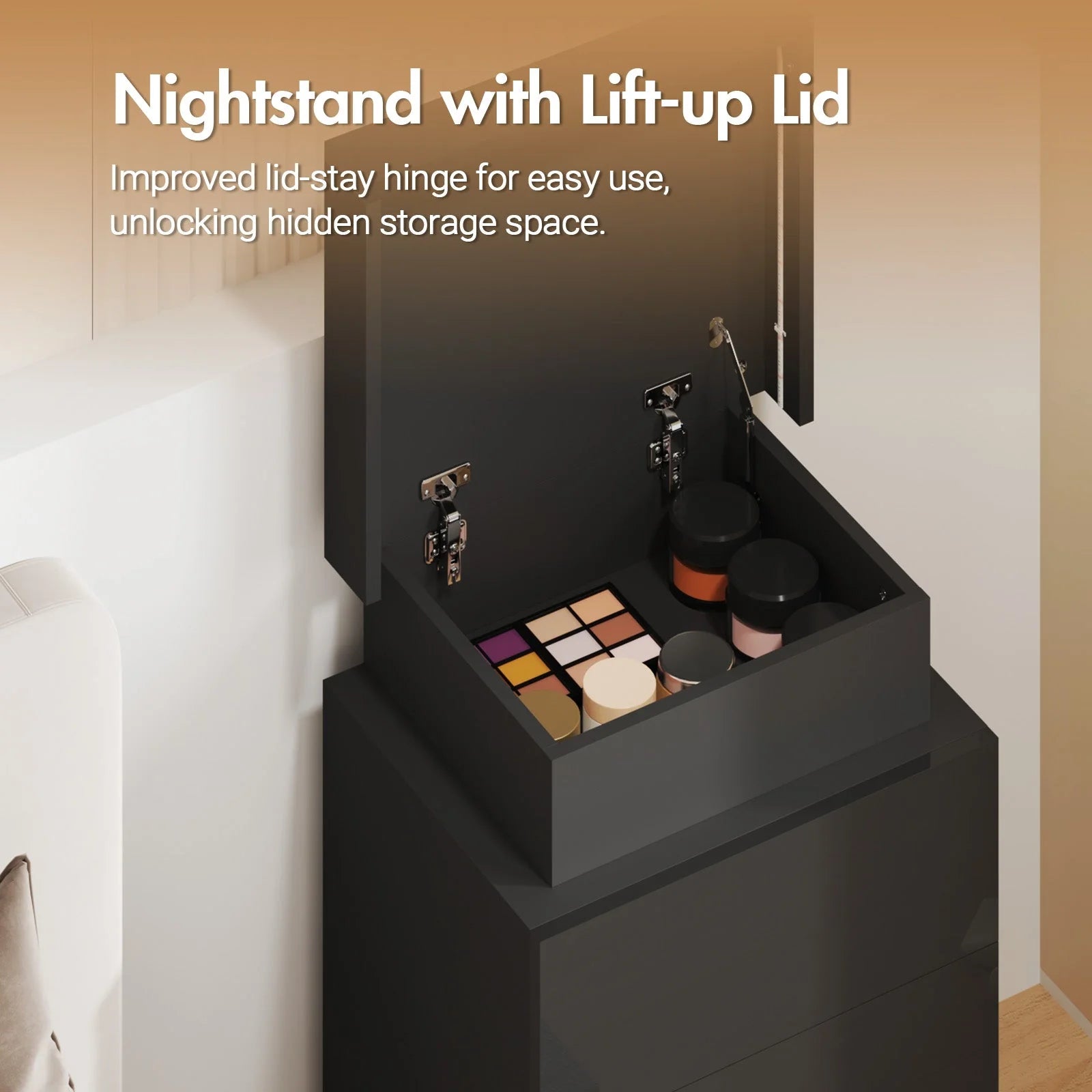 2 Set of Bedside Table 3 Drawers With LED Light