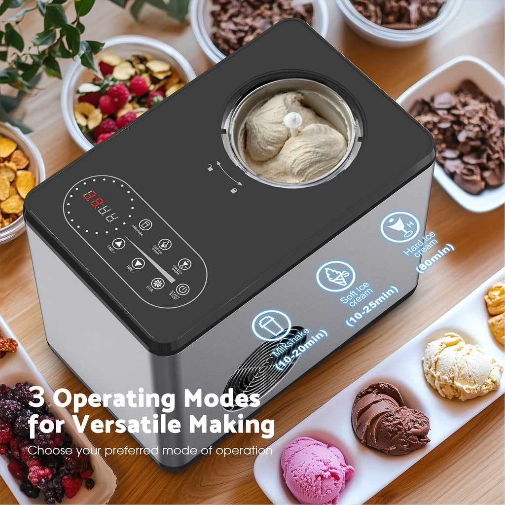 1.5L Ice Cream Maker Machine No Pre-Freezing