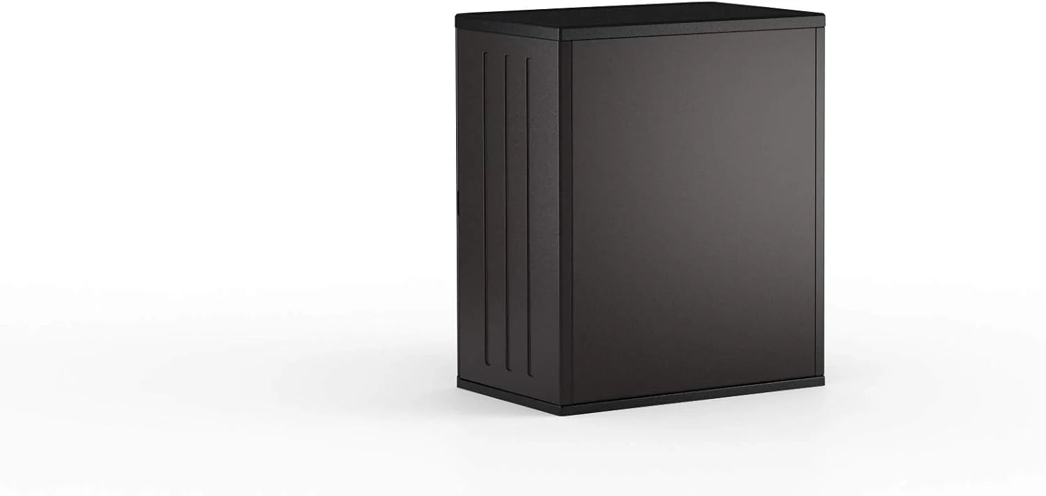 Suncast Commercial Heavy-Duty 9 Cubic Ft. Resin Storage Cabinet with Lockable Handles, Adjustable Metal-Reinforced Shelves for Garage or Workspace, Black, Made in The USA1 pcs