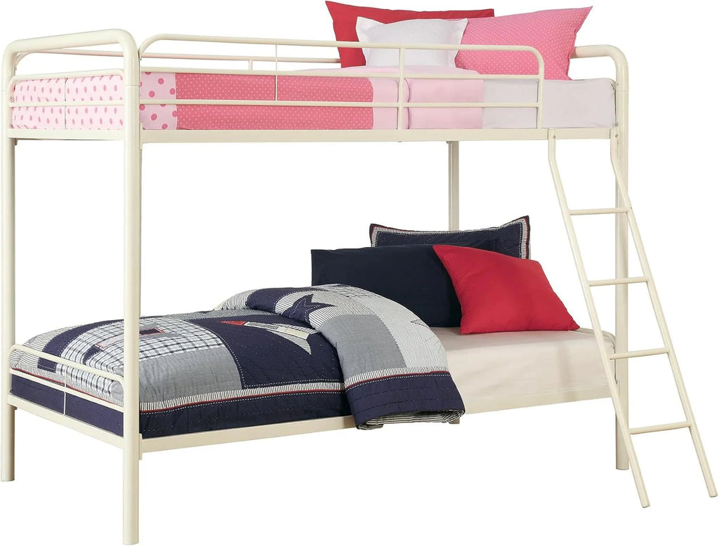 DHP Dusty Twin Over Full Metal Bunk Bed, Off White1 pcs