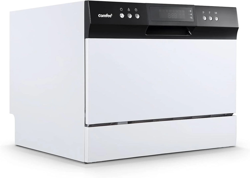 Desktop dishwasher, Energy Star portable dishwasher, 6 dish settings, small dishwasher with 8 washing programs, high-speed operation, baby care, energy-saving and glass material, dormitory dishwasher, RV and apartment dishwasher1 pcs