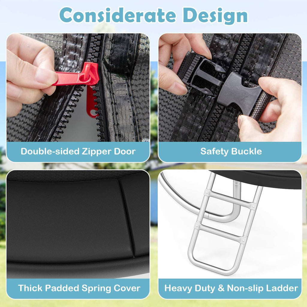 Heavy Duty Recreational Trampoline with Safety Enclosure Net