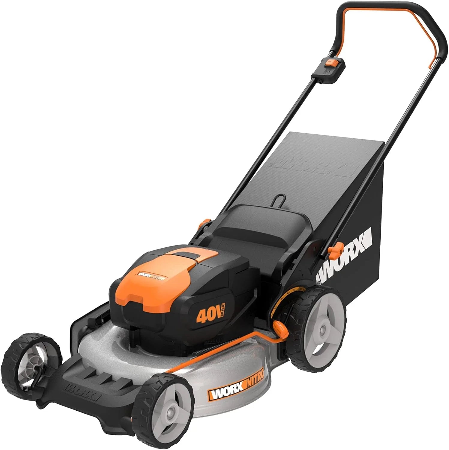 40V Power Share 20” Push Lawn Mower with Two 4.0Ah High-Capacity Batteries, Black and Orange1 pcs