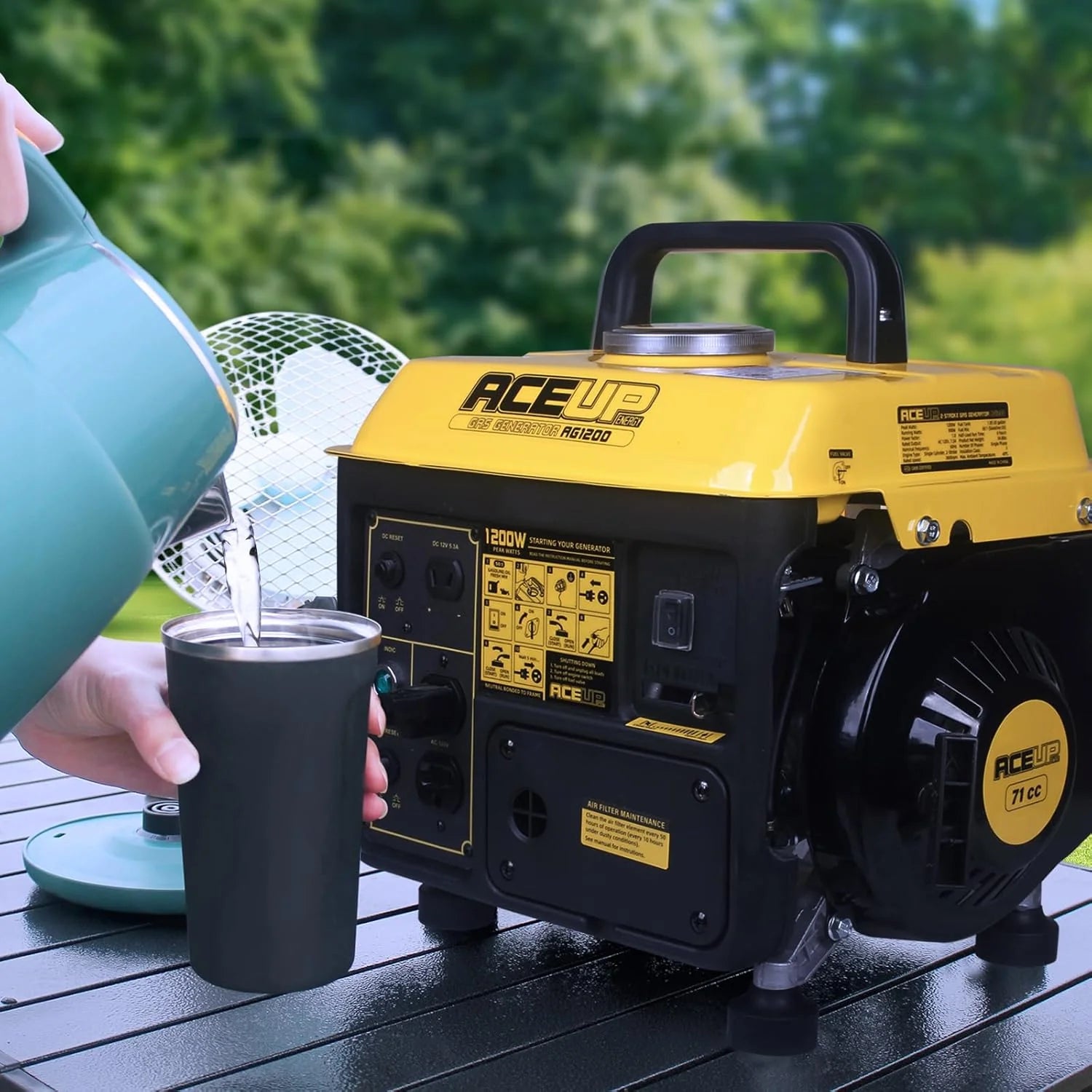 1200-watt energy gas generator, portable generator, suitable for camping, ultra-light design1 pcs