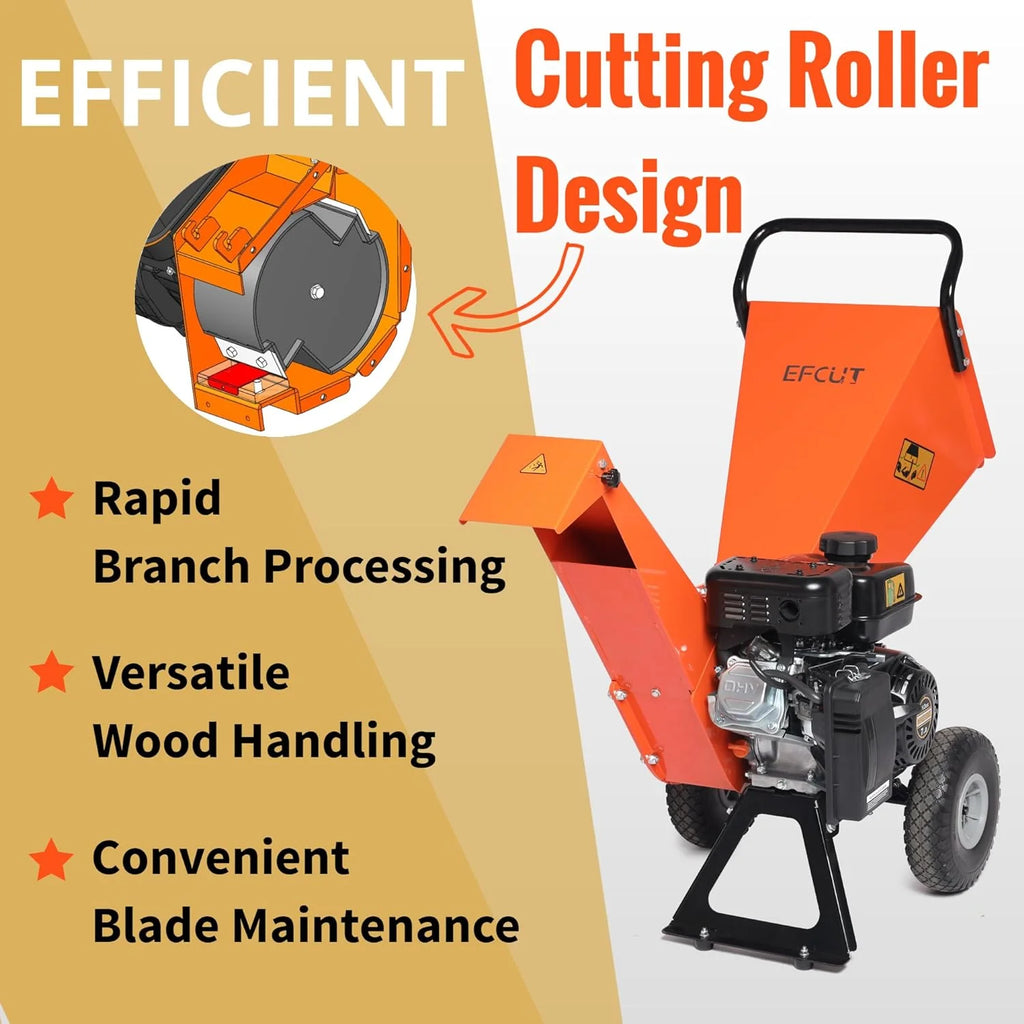 Wood Chipper Shredder Mulcher 7HP Gas Powered Heavy Duty Compact Design 3" Inch Max Capacity (R0)1 pcs