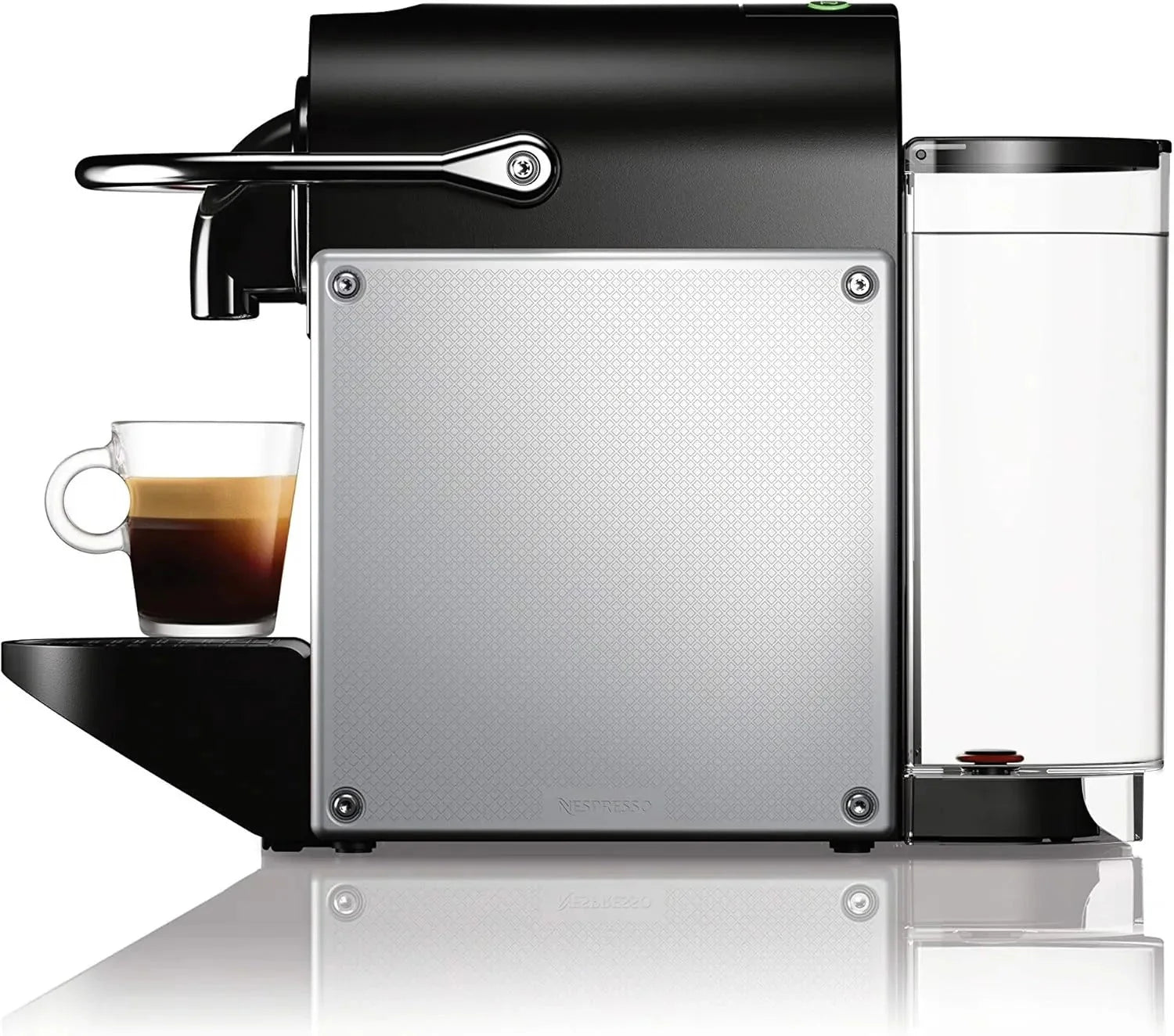 Nespresso Pixie espresso machine by De’Longhi, 19-bar pump, compact aluminum design, silver, 1100 ml