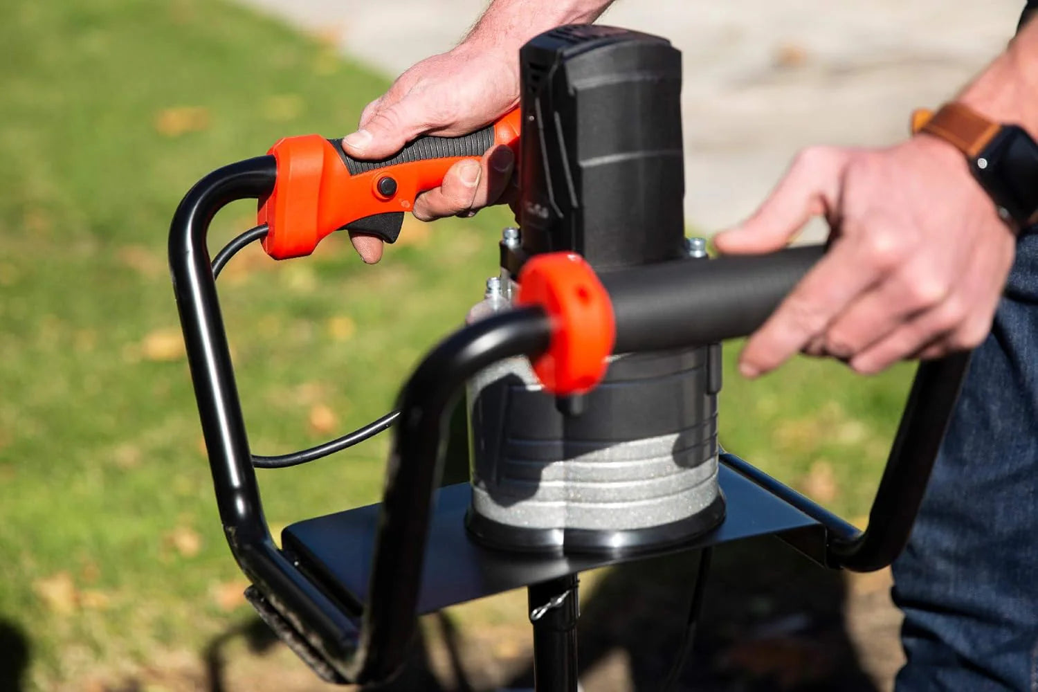 1500W industrial trenching machine enclosure features a soil excavation power head, including a 6-inch digging auger bit kit1 pcs