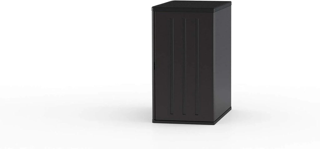 Suncast Commercial Heavy-Duty 9 Cubic Ft. Resin Storage Cabinet with Lockable Handles, Adjustable Metal-Reinforced Shelves for Garage or Workspace, Black, Made in The USA1 pcs