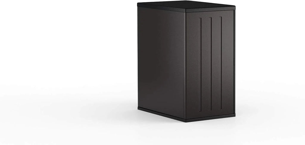 Suncast Commercial Heavy-Duty 9 Cubic Ft. Resin Storage Cabinet with Lockable Handles, Adjustable Metal-Reinforced Shelves for Garage or Workspace, Black, Made in The USA1 pcs