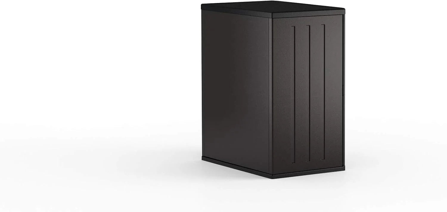 Suncast Commercial Heavy-Duty 9 Cubic Ft. Resin Storage Cabinet with Lockable Handles, Adjustable Metal-Reinforced Shelves for Garage or Workspace, Black, Made in The USA1 pcs
