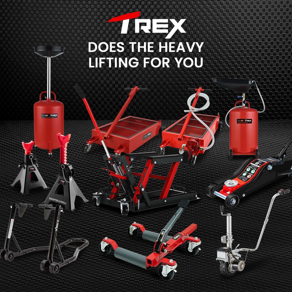 T-REX 2360kg Set of 4 Vehicle Positioning Jacks with Rack Stand, Mechanical Ratcheting Foot Pedal Wheel Dolly For Auto Car Moving