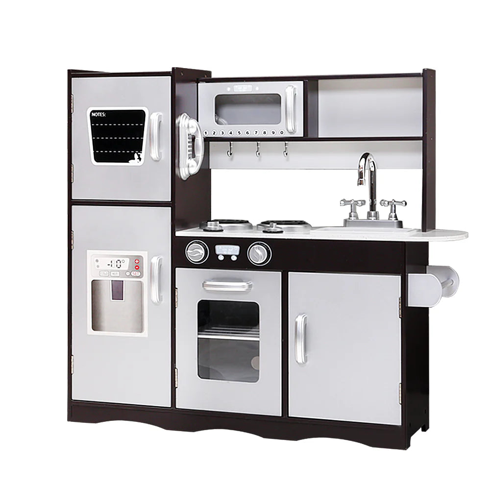 Sturdy Modern Kids Kitchen Play Set with Fridge Keezi
