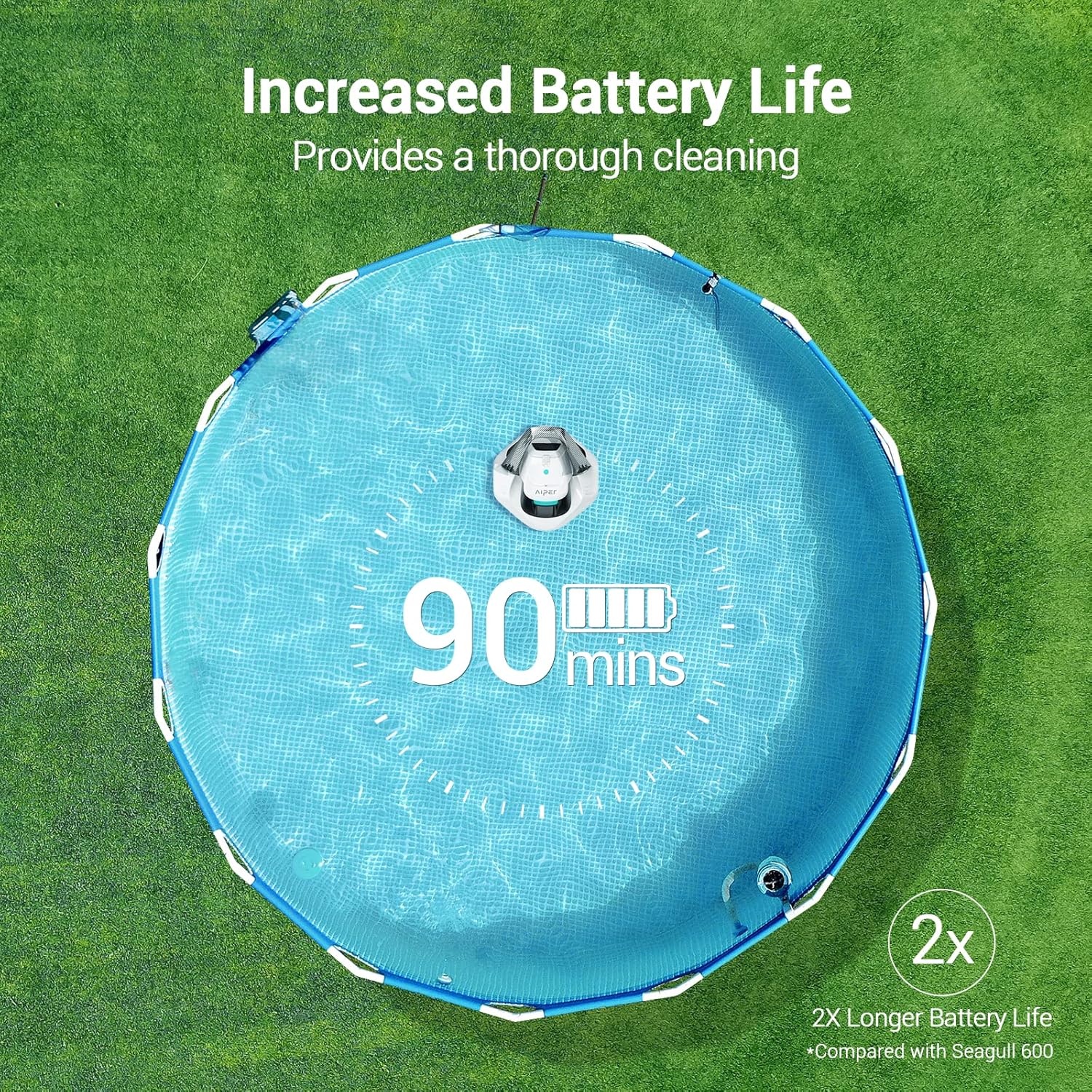 Cordless Robotic Pool Cleaner, Pool Vacuum Lasts 90 Mins, LED Indicator, Self-Parking, Ideal for Above/In-Ground Flat Pools up to 40 Feet1 pcs