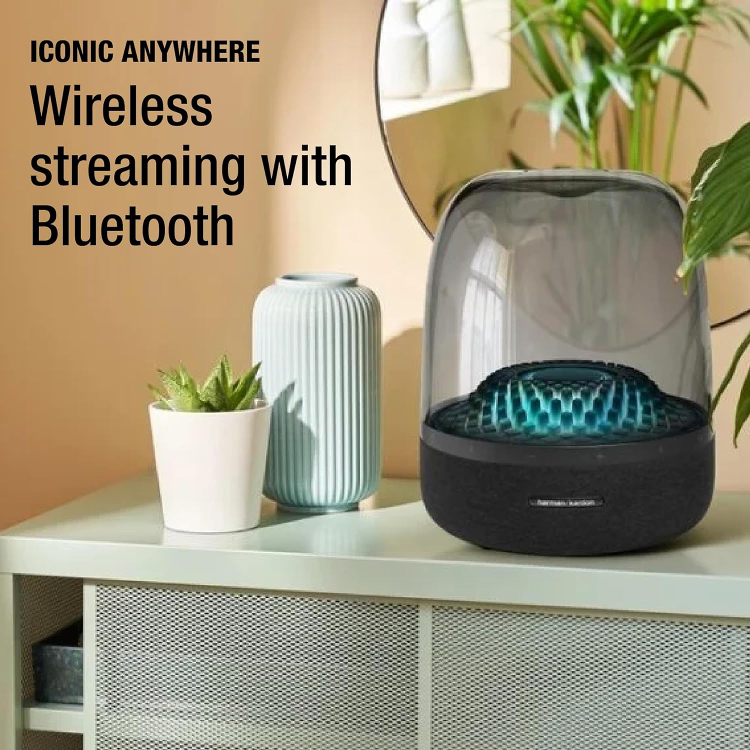 Bluetooth Home Speaker – Superior Sound Quality – 5 Diamond Effect Light Themes – Made from Recycled Materials