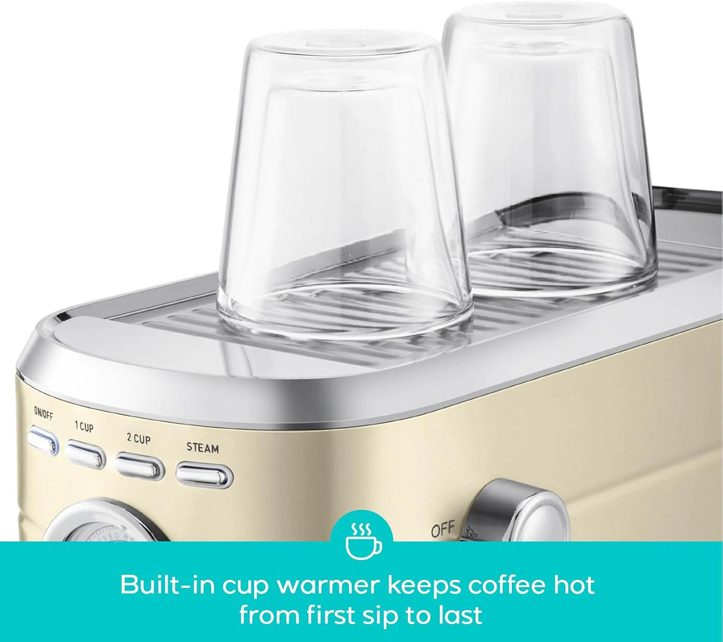 CASABREWS Espresso Machine 20 Bar, Professional Espresso Maker with Milk Frother Steam Wand, Compact Espresso Coffee Machine with 34oz Removable Water Tank for Cappuccino, Latte, Gift for Dad or Mom1 pcs