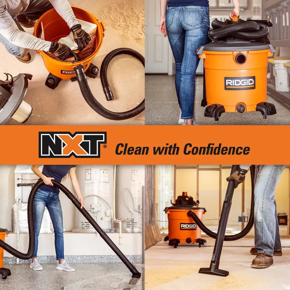 16 Gallon 5.0 Peak HP NXT Wet/Dry Shop Vacuum with Filter, Locking Hose and Accessories HD1640