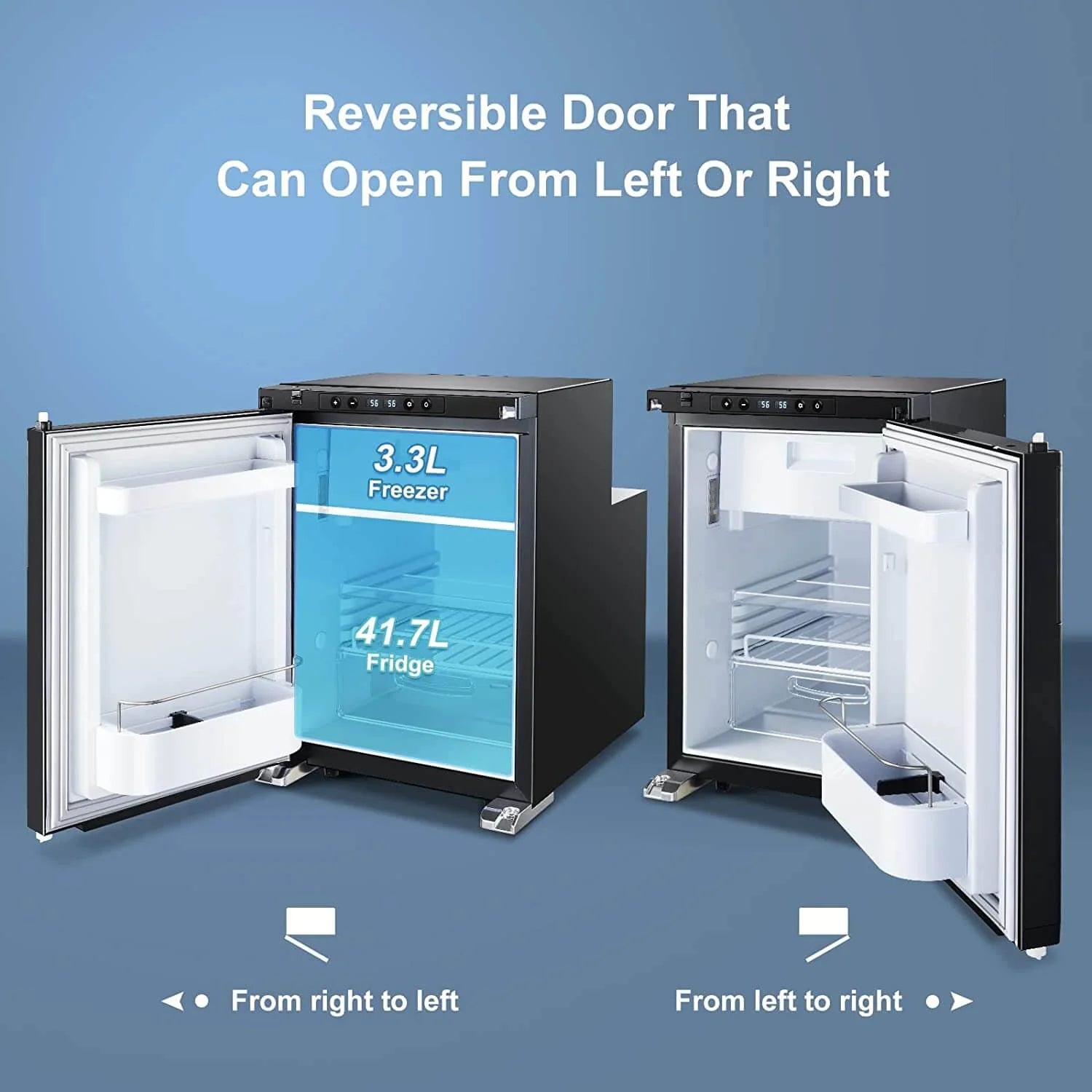 12 Volt RV Refrigerator 45L/1.6cu.ft RV Fridge and Freezer