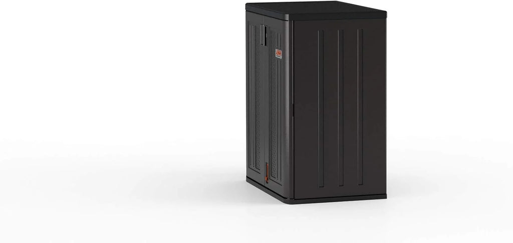 Suncast Commercial Heavy-Duty 9 Cubic Ft. Resin Storage Cabinet with Lockable Handles, Adjustable Metal-Reinforced Shelves for Garage or Workspace, Black, Made in The USA1 pcs