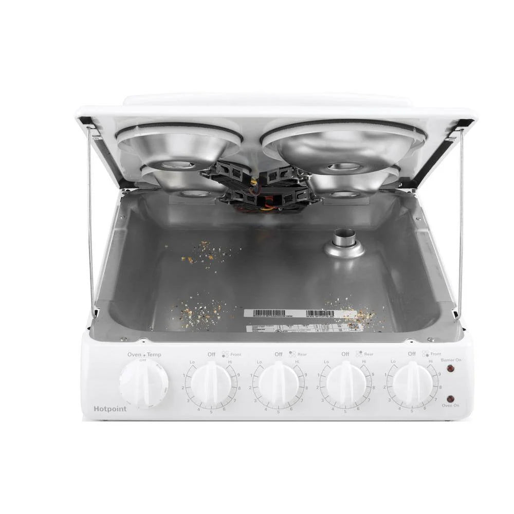 20-inch electric oven with 4 cooking zones, freestanding, in white