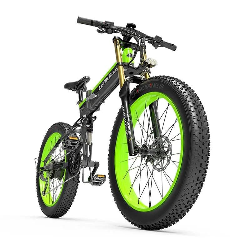 Lankeleisi XT750 Plus 1000W 26" Fatbike Dual Crown Fork Foldable E-Mountain Bike 17.5Ah