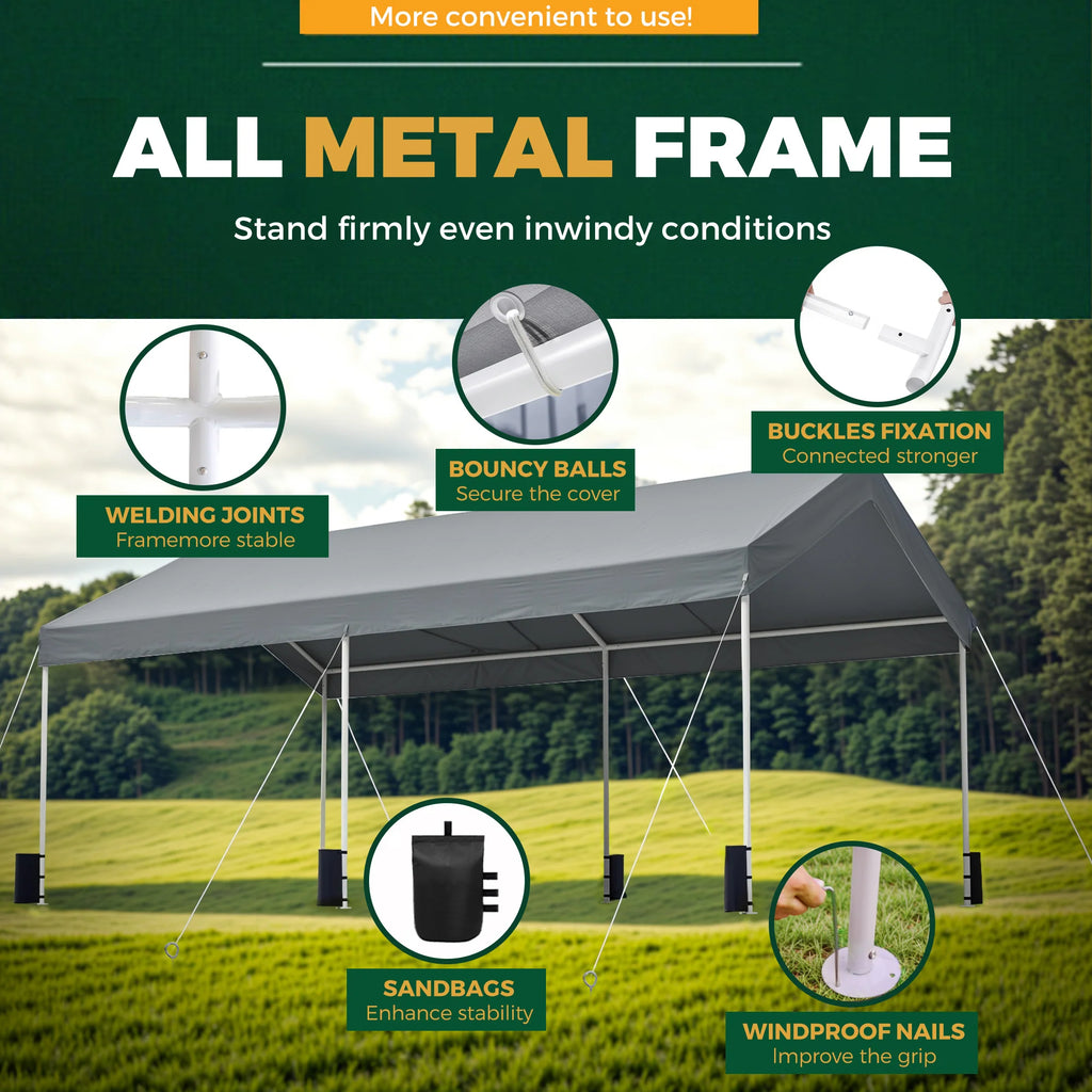 3x6m Waterproof Carport Canopy Portable Garage