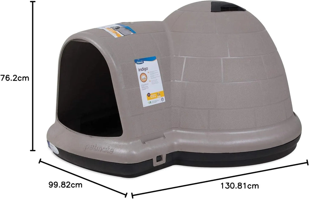 Petmate Indigo Dog House (Igloo Dog House, Made in USA with 90% Recycled Materials, All Weather Protection Pet Shelter) for XL Dogs  90 to 125 pounds, Made in USA