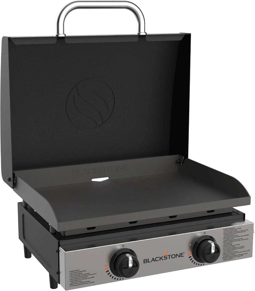 Tabletop Griddle with Stainless Steel Front Plate and Hood - 22", Black1 pcs