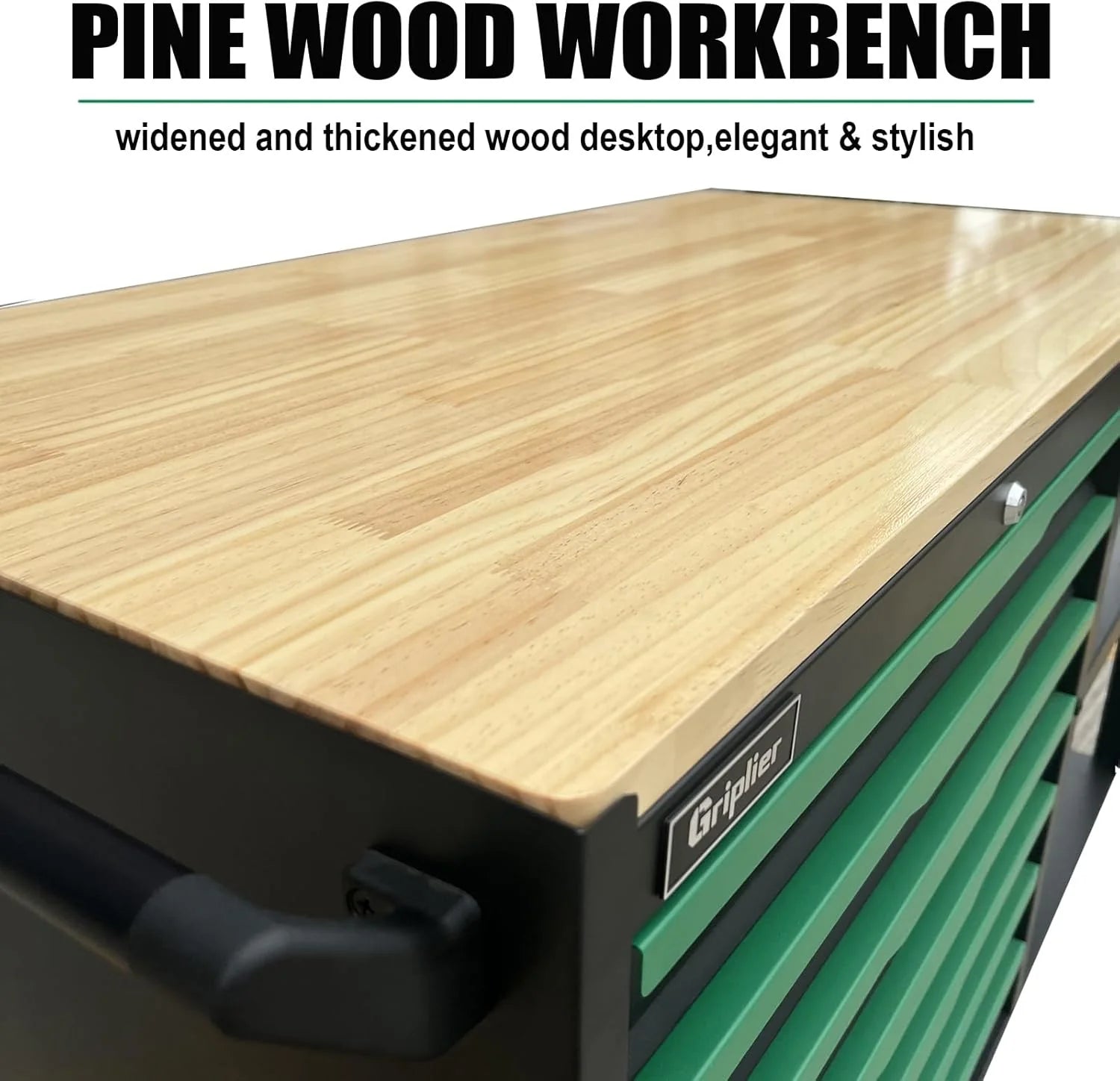 14-Drawers Rolling Tool Chest with Wood Workbench,Brake Casters,Heavy-Duty Steel Cabinet Storage, 46.8W x 18.3D x 42.7H inch1 pcs