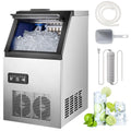 Commercial Ice Maker Machine, 90lbs/24H Ice Maker Machine with 33LBS Storage Bin, Stainless Steel Freestanding Ice Machine, Tap Water & Top Loading Under Counter ice Machine for Restaurant1 pcs