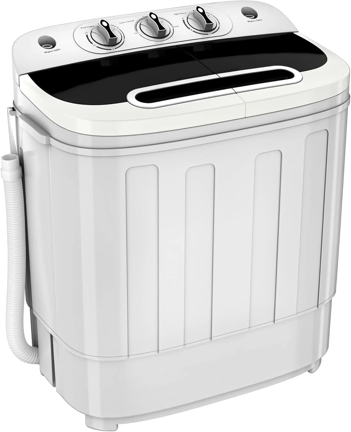 Portable mini double-burner washing machine, capacity 13 pounds, equipped with a spin dryer, a compact clothes washing machine, a lightweight small-sized washing machine, suitable for families, apartments, dormitory rooms, and campers.1 pcs