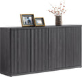 Buffet Cabinet with Storage Accent Sideboard with 4 Doors 66.3" Fluted Credenza Modern Buffet Table Media Console Cabinet Entryway Cabinets for Living Room Kitchen Dining Room Hallway1 pcs