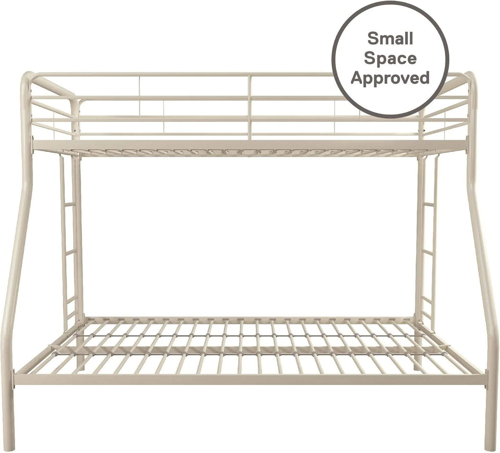 DHP Dusty Twin Over Full Metal Bunk Bed, Off White1 pcs