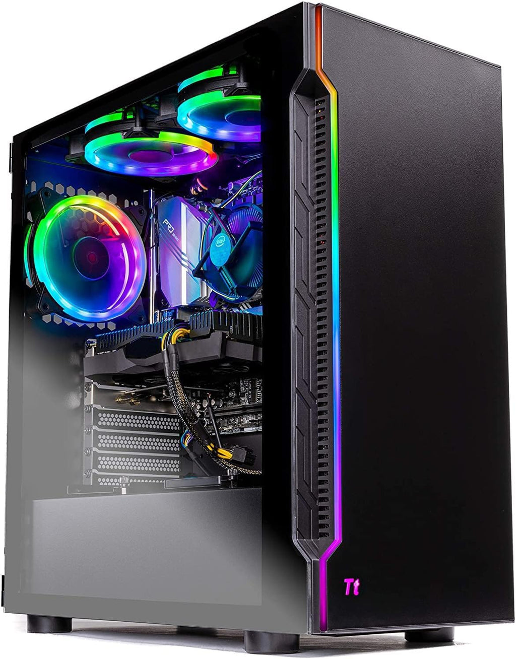 Gaming Shadow Gaming PC Desktop – Intel Core i7 13700F 2.1 GHz, NVIDIA RTX 4060, 1TB NVME SSD, 16GB DDR4 RAM 3200, 600W Gold PSU, 360mm AIO, 11AC Wi-Fi, Windows 11 Home 64-bit,Black1 pcs