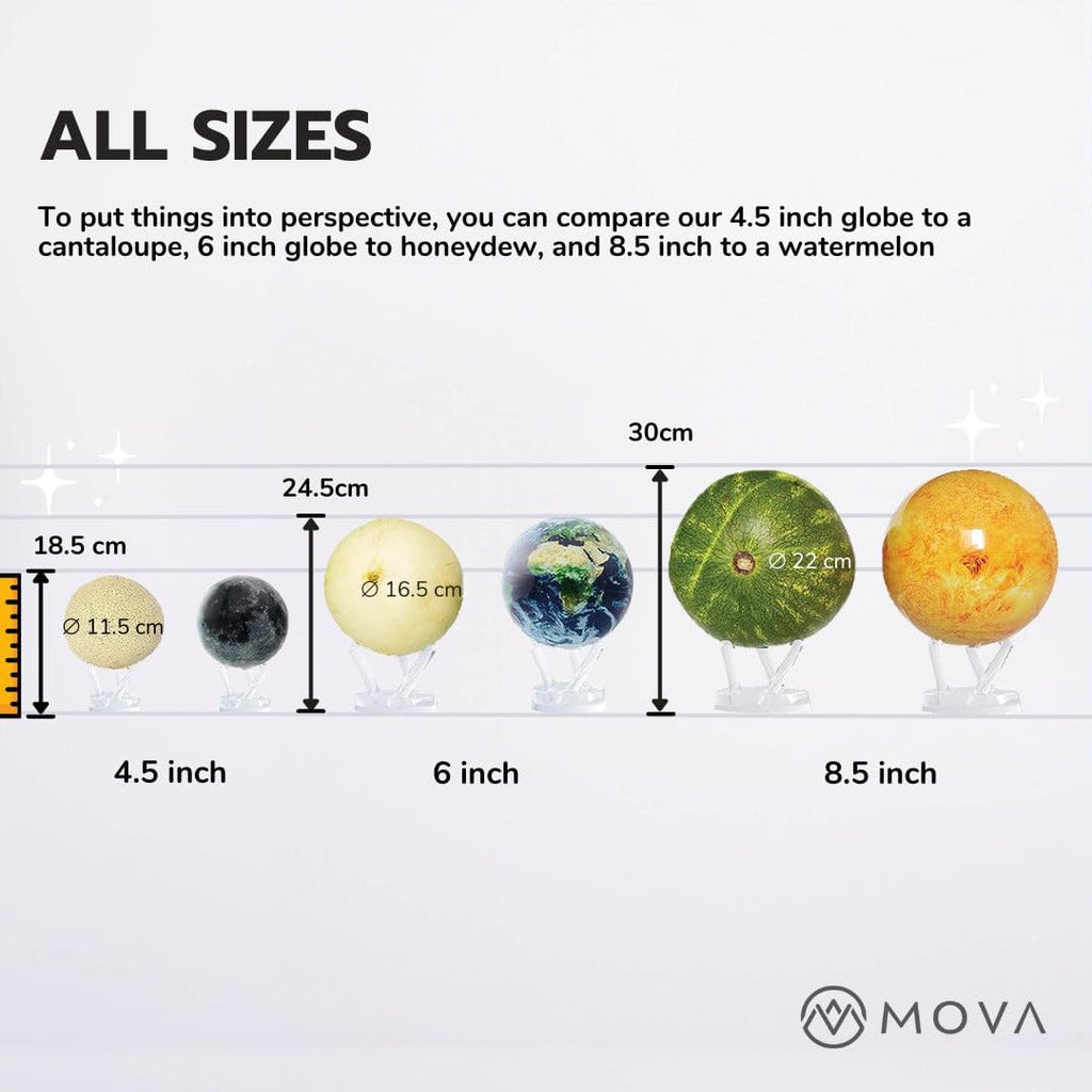 MOVA 4.5" Self-Rotating Globe Earth with Clouds, Light Powered