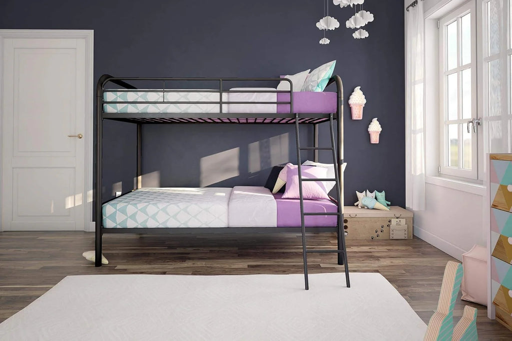 DHP Dusty Twin Over Full Metal Bunk Bed, Off White1 pcs