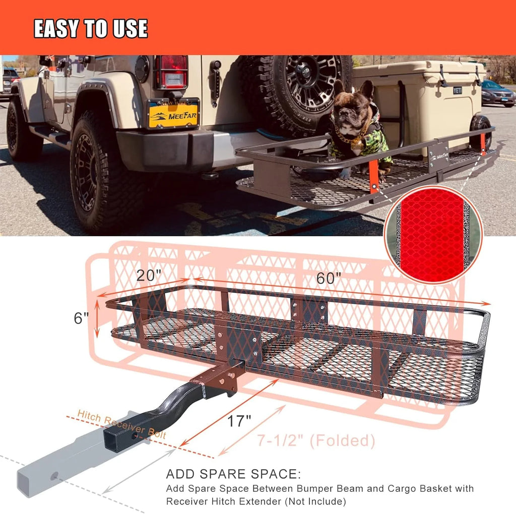 Roof Rack Carrier Basket Universal Rooftop 51" X 36" X 5" + Waterproof Bag 15 Cubic Feet (44" 34" 17"), and Cargo Net with Attachment Hooks, Ratchet Straps1 pcs