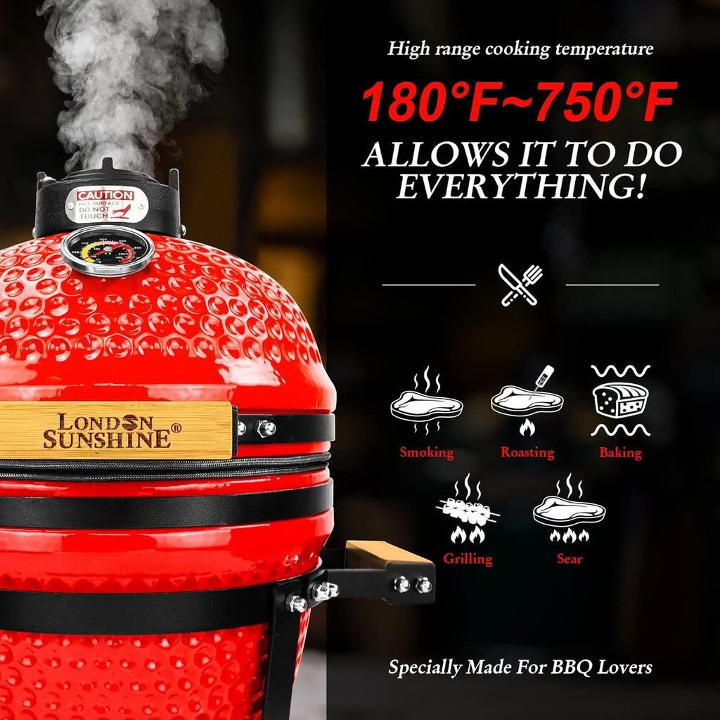 13-inch ceramic Kamodo charcoal barbecue grill - red1 pcs
