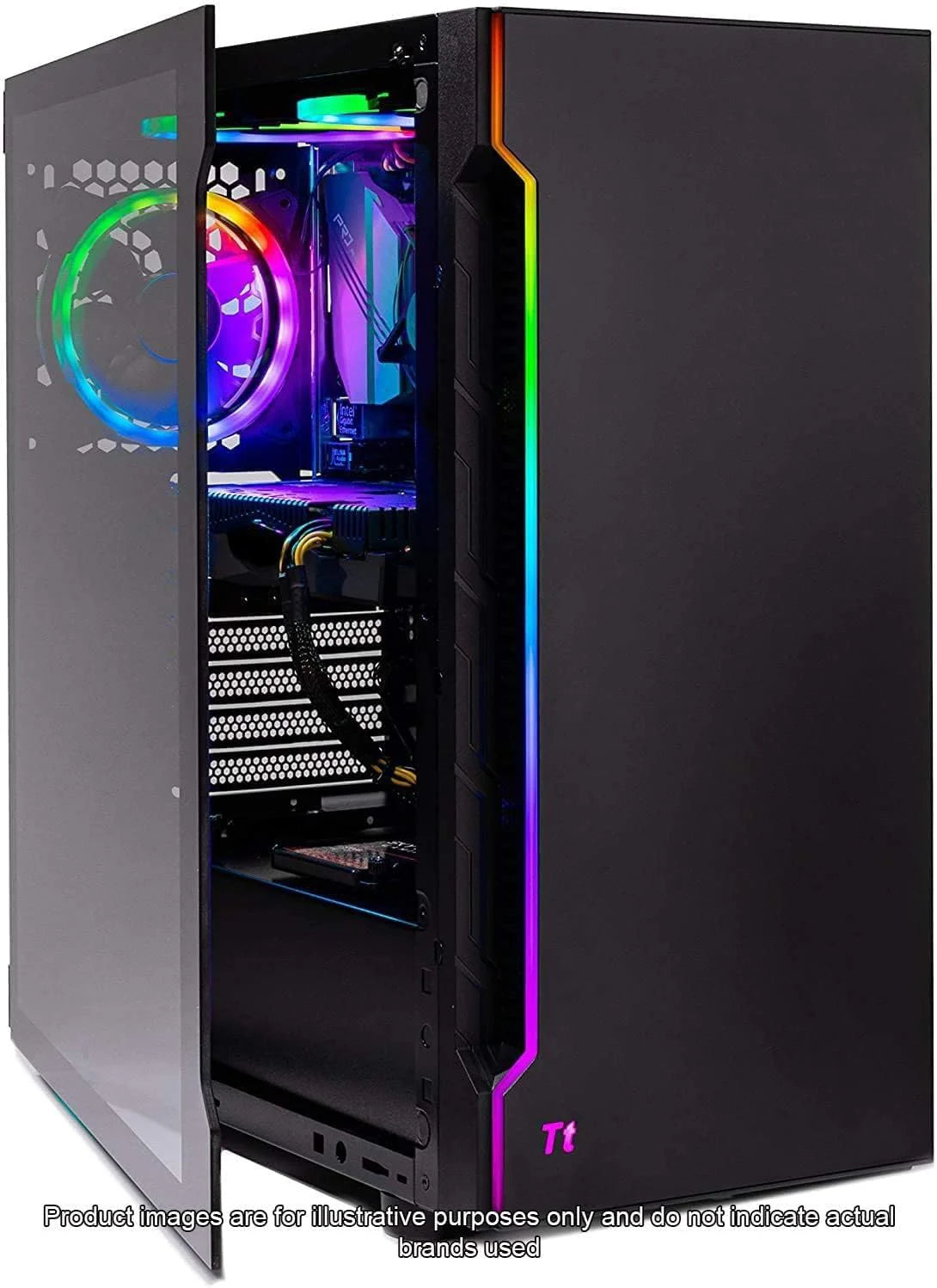 Gaming Shadow Gaming PC Desktop – Intel Core i7 13700F 2.1 GHz, NVIDIA RTX 4060, 1TB NVME SSD, 16GB DDR4 RAM 3200, 600W Gold PSU, 360mm AIO, 11AC Wi-Fi, Windows 11 Home 64-bit,Black1 pcs