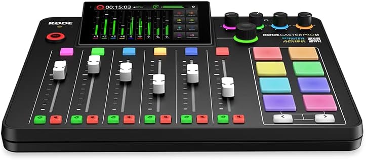 RODE RODECaster Pro II All-in-One Production Solution for Podcasting, Streaming, Music Production and Content Creation, Black1 pcs