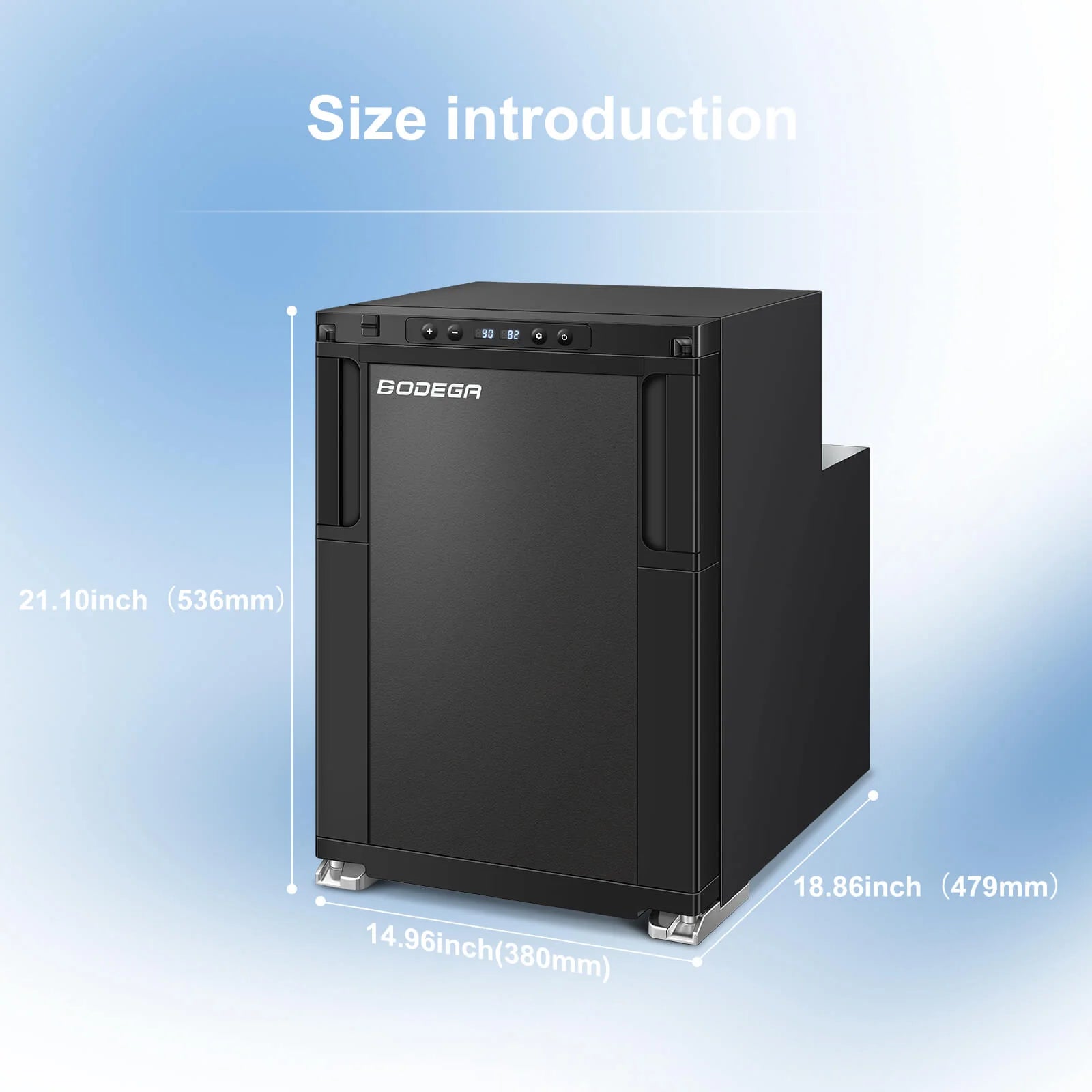 12 Volt RV Refrigerator 45L/1.6cu.ft RV Fridge and Freezer