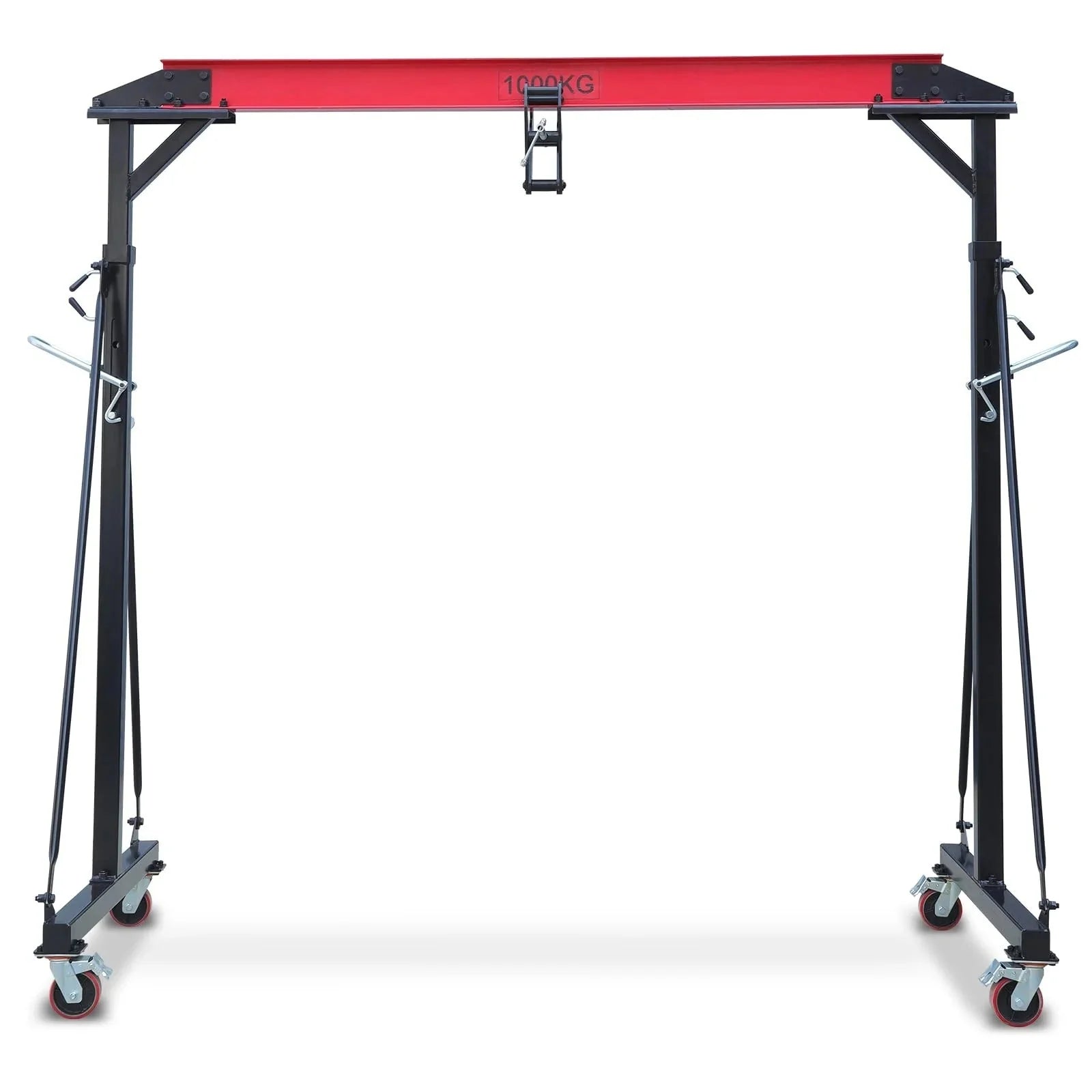 2025 1-ton gantry crane, adjustable, 2200 lbs lifting capacity, height adjustable 96.5"-143.7", portable hoist for factory, construction site, warehouse, auto repair shop