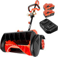 Cordless Snow Shovel with Wheels, 48V | 16-Inch | 4-Ah Brushless Cordless Snow Blower, Battery Snow Blower with Directional Plate & LED Lights (2 * 24V Battery & Dual Quick Charger Included)1 pcs