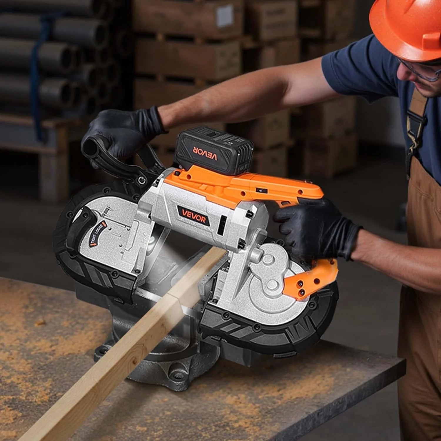 Portable Band Saw, 110V Removable Alloy Steel Base Corded Band Saw, 5 Inch Cutting Capacity Hand held Band Saw,Variable Speed Portable Bandsaw, 10Amp Motor Deep Cut Band Saw for Metal Wood1 pcs