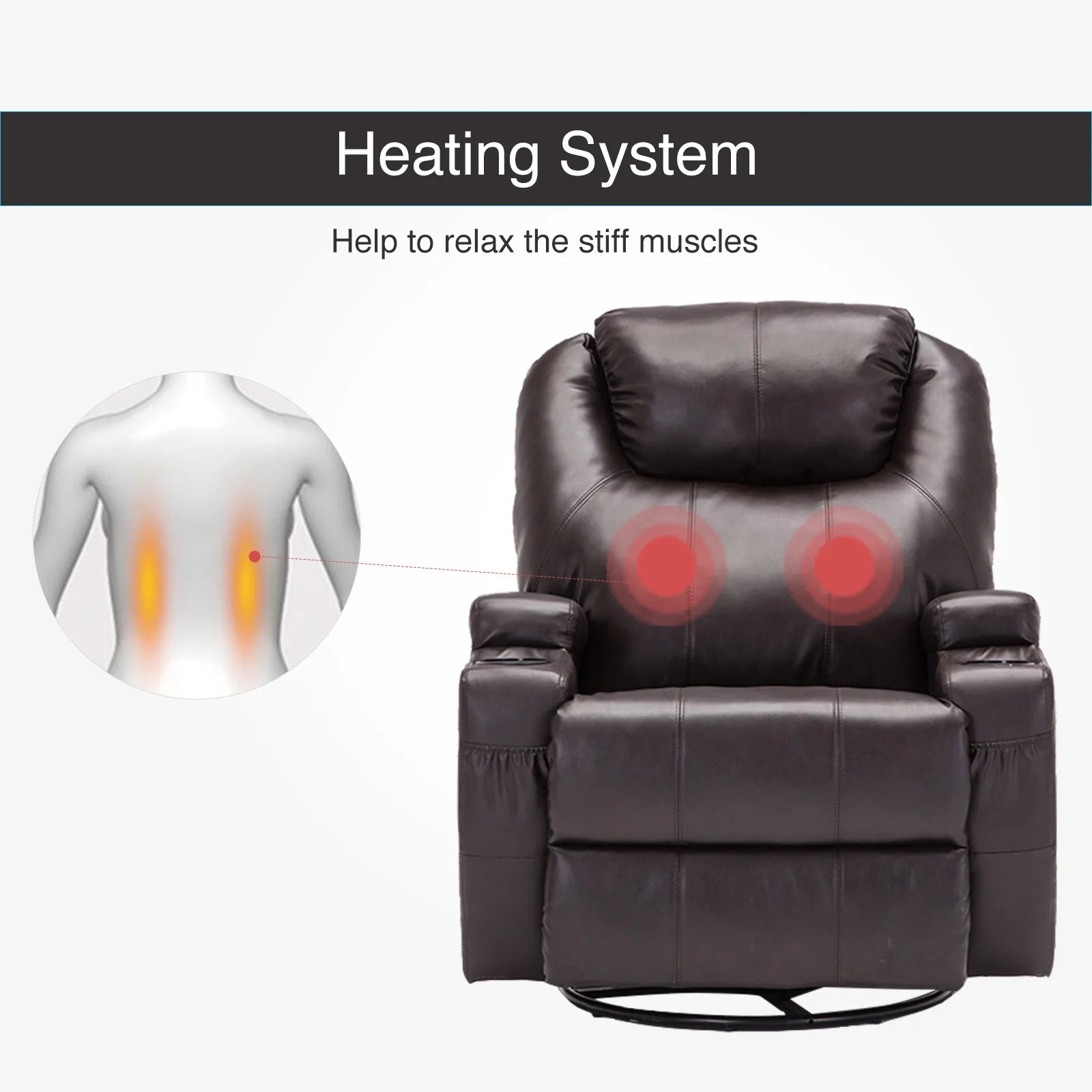 Recliner Massage Chair Sofa PU Leather