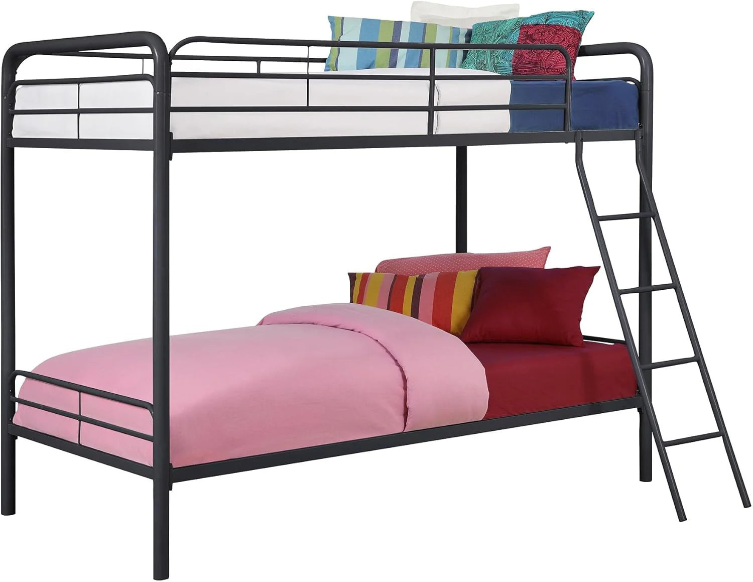 DHP Dusty Twin Over Full Metal Bunk Bed, Off White1 pcs